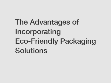 The Advantages of Incorporating Eco-Friendly Packaging Solutions