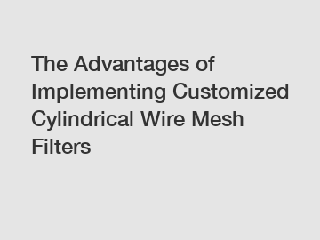 The Advantages of Implementing Customized Cylindrical Wire Mesh Filters