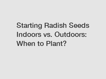 Starting Radish Seeds Indoors vs. Outdoors: When to Plant?