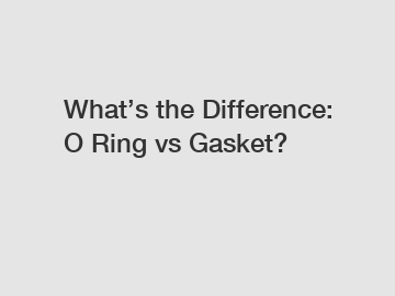 What’s the Difference: O Ring vs Gasket?