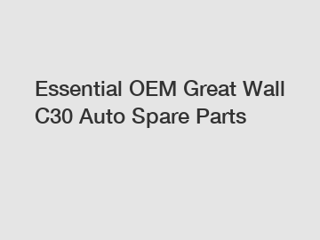 Essential OEM Great Wall C30 Auto Spare Parts