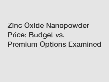 Zinc Oxide Nanopowder Price: Budget vs. Premium Options Examined