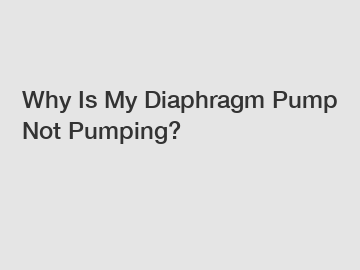 Why Is My Diaphragm Pump Not Pumping?