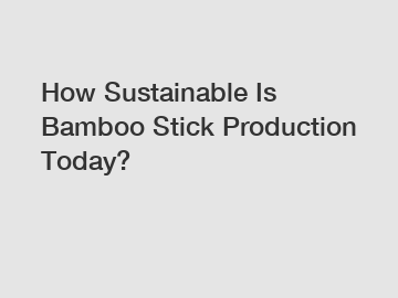 How Sustainable Is Bamboo Stick Production Today?