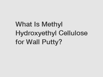 What Is Methyl Hydroxyethyl Cellulose for Wall Putty?