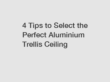 4 Tips to Select the Perfect Aluminium Trellis Ceiling