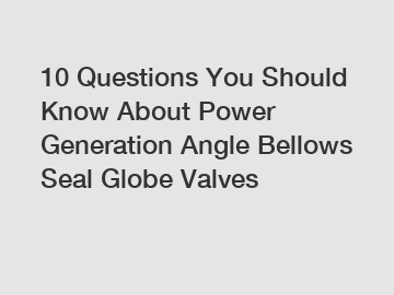 10 Questions You Should Know About Power Generation Angle Bellows Seal Globe Valves