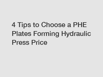 4 Tips to Choose a PHE Plates Forming Hydraulic Press Price
