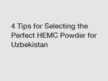 4 Tips for Selecting the Perfect HEMC Powder for Uzbekistan