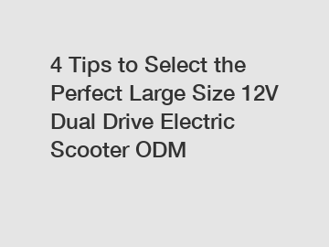 4 Tips to Select the Perfect Large Size 12V Dual Drive Electric Scooter ODM