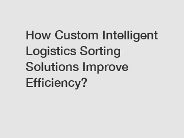How Custom Intelligent Logistics Sorting Solutions Improve Efficiency?