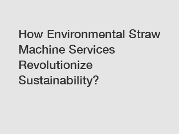 How Environmental Straw Machine Services Revolutionize Sustainability?
