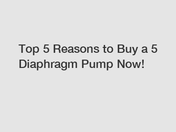 Top 5 Reasons to Buy a 5 Diaphragm Pump Now!