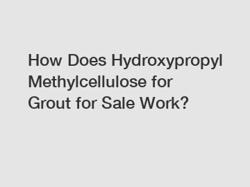 How Does Hydroxypropyl Methylcellulose for Grout for Sale Work?