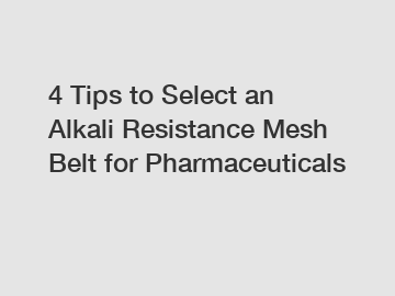 4 Tips to Select an Alkali Resistance Mesh Belt for Pharmaceuticals