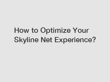 How to Optimize Your Skyline Net Experience?