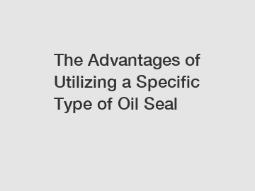 The Advantages of Utilizing a Specific Type of Oil Seal