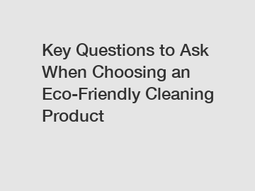 Key Questions to Ask When Choosing an Eco-Friendly Cleaning Product