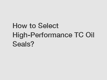 How to Select High-Performance TC Oil Seals?