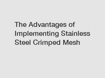 The Advantages of Implementing Stainless Steel Crimped Mesh