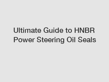 Ultimate Guide to HNBR Power Steering Oil Seals