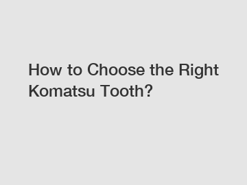 How to Choose the Right Komatsu Tooth?