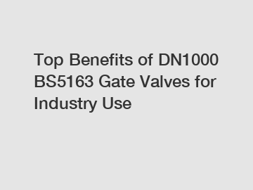 Top Benefits of DN1000 BS5163 Gate Valves for Industry Use