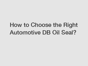 How to Choose the Right Automotive DB Oil Seal?