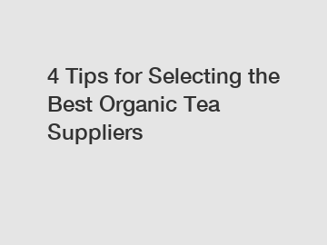 4 Tips for Selecting the Best Organic Tea Suppliers