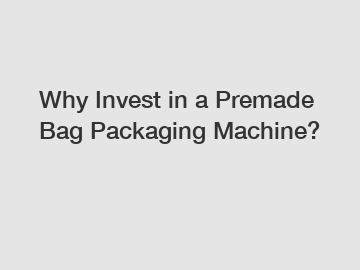 Why Invest in a Premade Bag Packaging Machine?