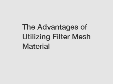 The Advantages of Utilizing Filter Mesh Material