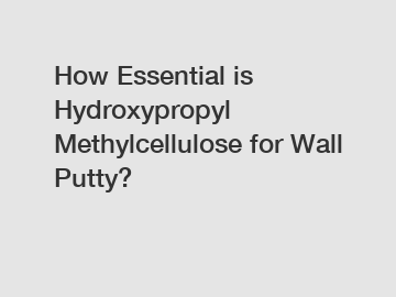 How Essential is Hydroxypropyl Methylcellulose for Wall Putty?