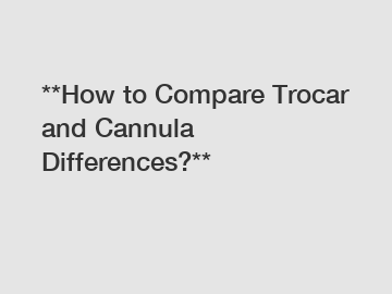 **How to Compare Trocar and Cannula Differences?** **How to Compare Trocar and Cannula Differences?**