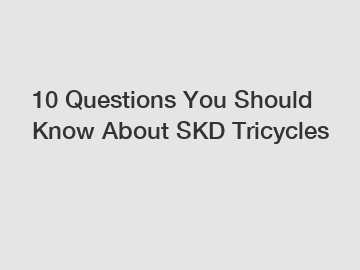 10 Questions You Should Know About SKD Tricycles