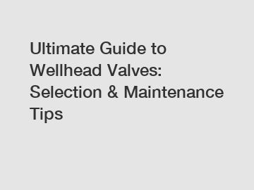 Ultimate Guide to Wellhead Valves: Selection & Maintenance Tips