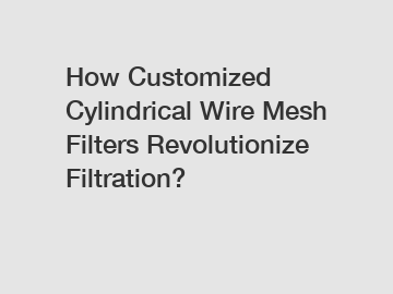 How Customized Cylindrical Wire Mesh Filters Revolutionize Filtration?