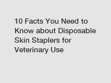 10 Facts You Need to Know about Disposable Skin Staplers for Veterinary Use