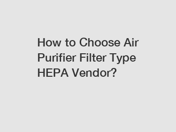 How to Choose Air Purifier Filter Type HEPA Vendor?