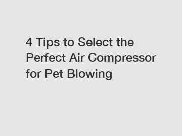 4 Tips to Select the Perfect Air Compressor for Pet Blowing