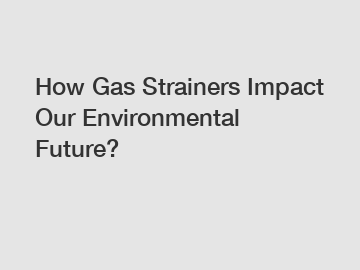 How Gas Strainers Impact Our Environmental Future?