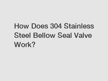 How Does 304 Stainless Steel Bellow Seal Valve Work?