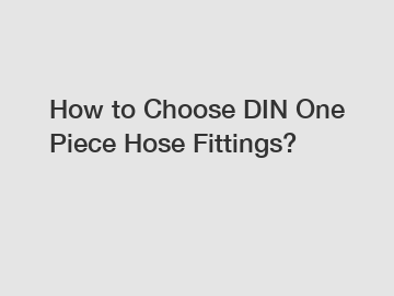 How to Choose DIN One Piece Hose Fittings?