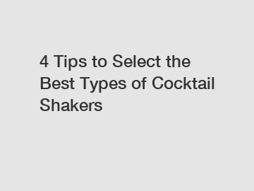 4 Tips to Select the Best Types of Cocktail Shakers