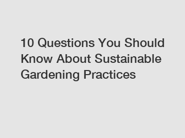 10 Questions You Should Know About Sustainable Gardening Practices