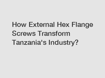 How External Hex Flange Screws Transform Tanzania's Industry?