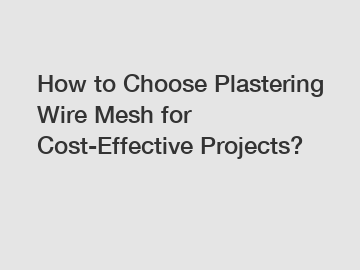 How to Choose Plastering Wire Mesh for Cost-Effective Projects?