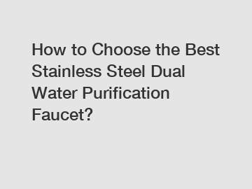 How to Choose the Best Stainless Steel Dual Water Purification Faucet?