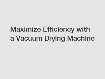 Maximize Efficiency with a Vacuum Drying Machine