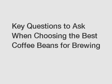 Key Questions to Ask When Choosing the Best Coffee Beans for Brewing
