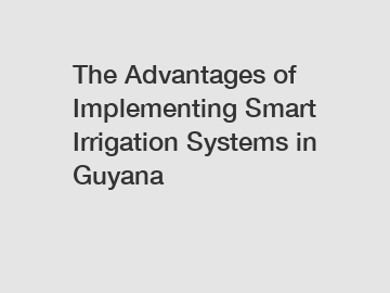 The Advantages of Implementing Smart Irrigation Systems in Guyana